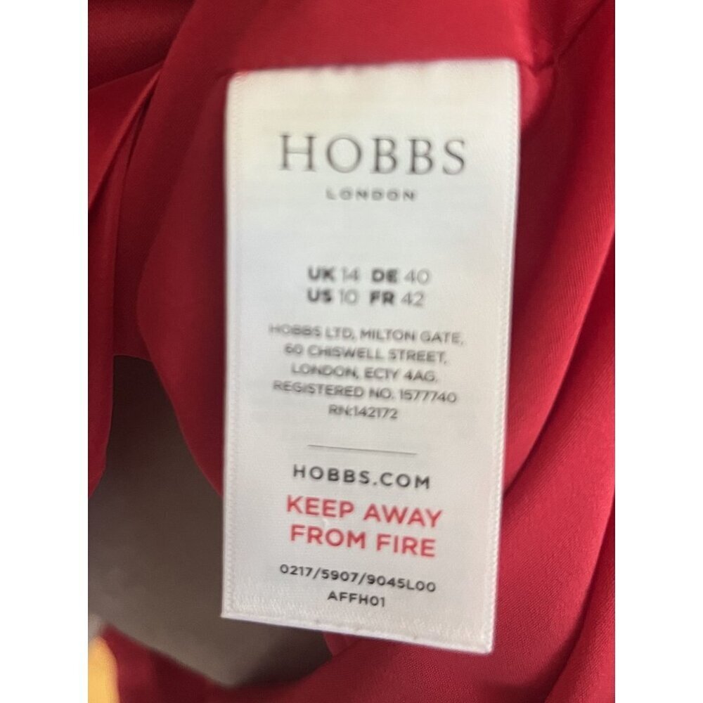 Hobbs London Lavinia Dress Hand Sewn Floral Red 10 - Picture 11 of 13